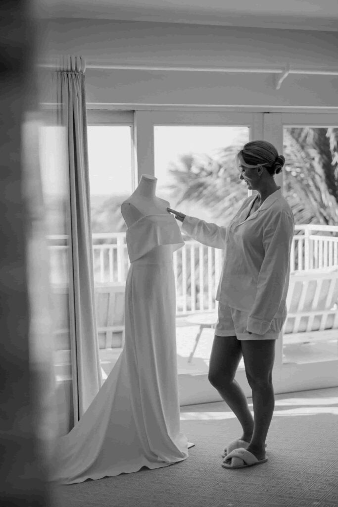 Checking out wedding dress